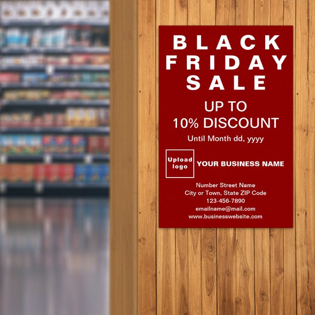 Business Black Vendredi Vente Red Poster (Black Friday Sale on red poster)