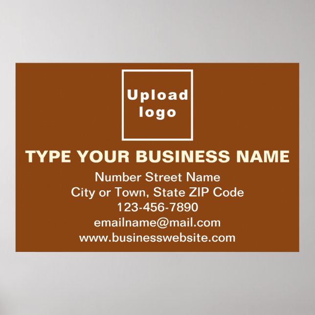 Business Brand on Brown Rectangle Poster (Devant)