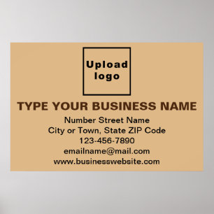 Business Brand on Light Brown Rectangle Poster