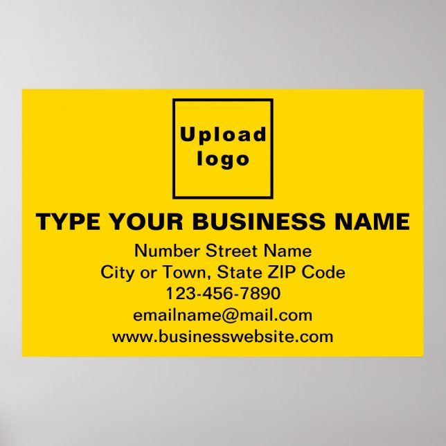 Business Brand on Yellow Rectangle Poster (Devant)