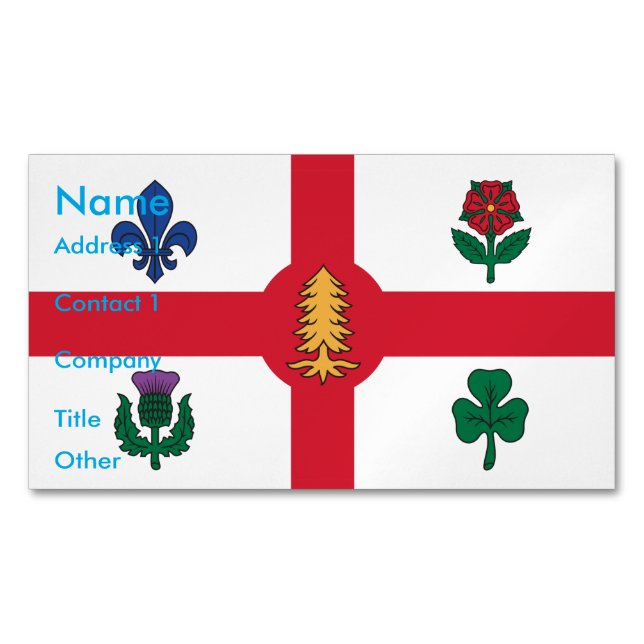 Business Card Magnet with Flag of Montreal (devant)
