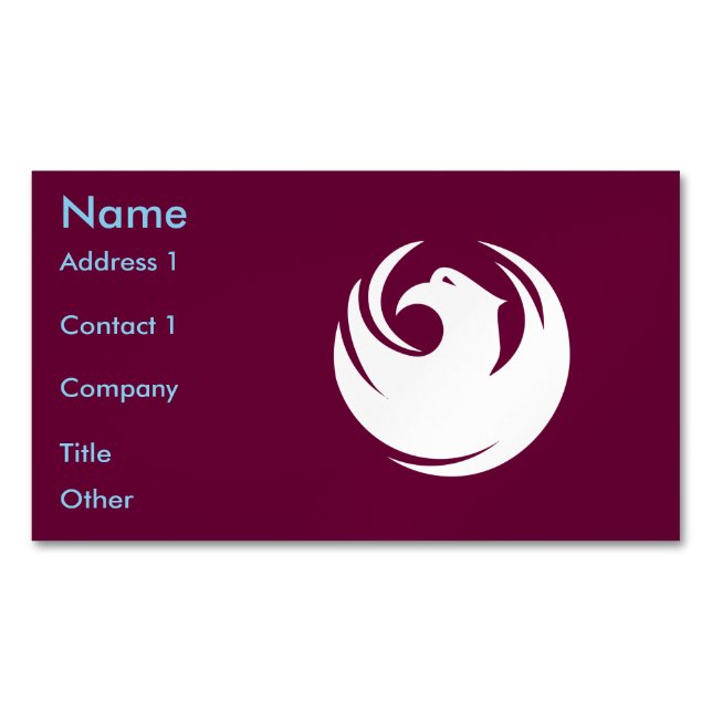 Business Card Magnet with Flag of Phoenix City (devant)