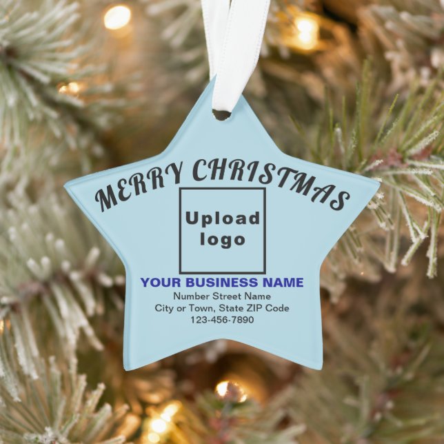 Business Christmas Light Blue Star Acrylique (Arbre)