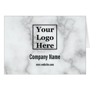 Business Faux Marbre blanc Votre carte de logo