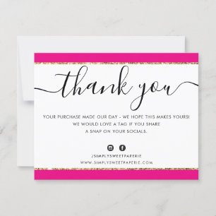 BUSINESS LOGO MERCI élégant or rose parties scinti