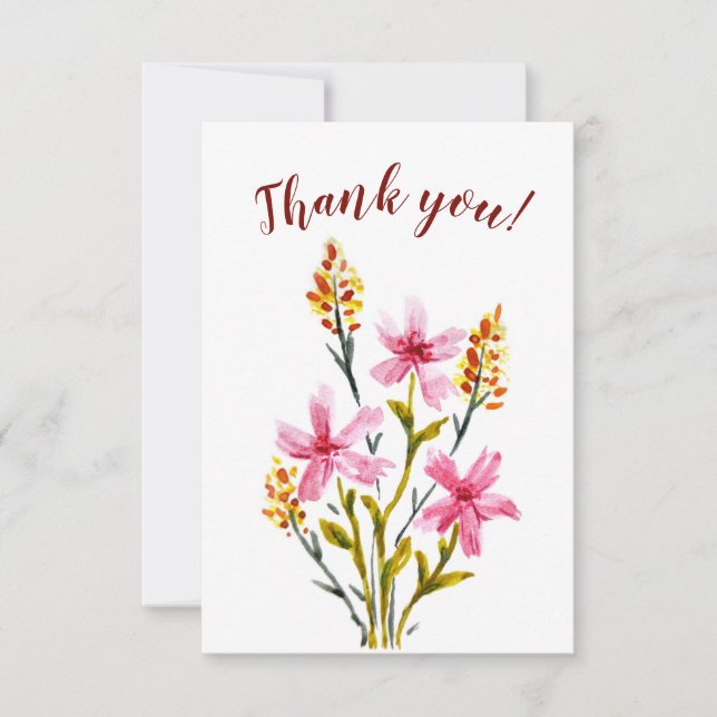 Business merci avec des fleurs d'aquarelle (Devant)