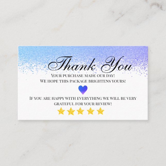 business merci carte de visite fait maison (Devant)