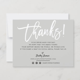 BUSINESS MERCI chic blanc script gris