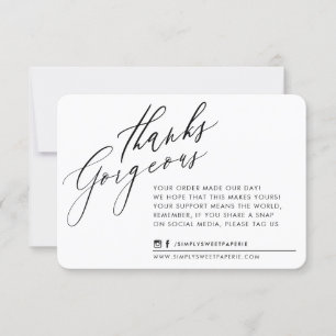 BUSINESS MERCI chic calligraphie noir blanc