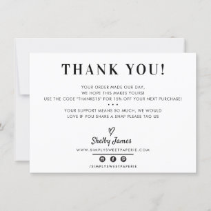BUSINESS MERCI chic simple moderne noir blanc