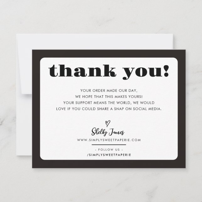 BUSINESS MERCI logo chic moderne noir blanc (Devant)