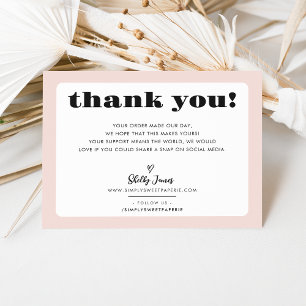 BUSINESS MERCI logo chic moderne rose vif