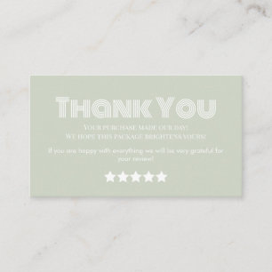 business merci maison carte de visite vert