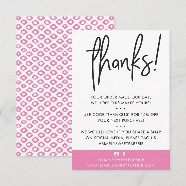 BUSINESS MERCI moderne crème chocolat rose ikat (Devant / Derrière)