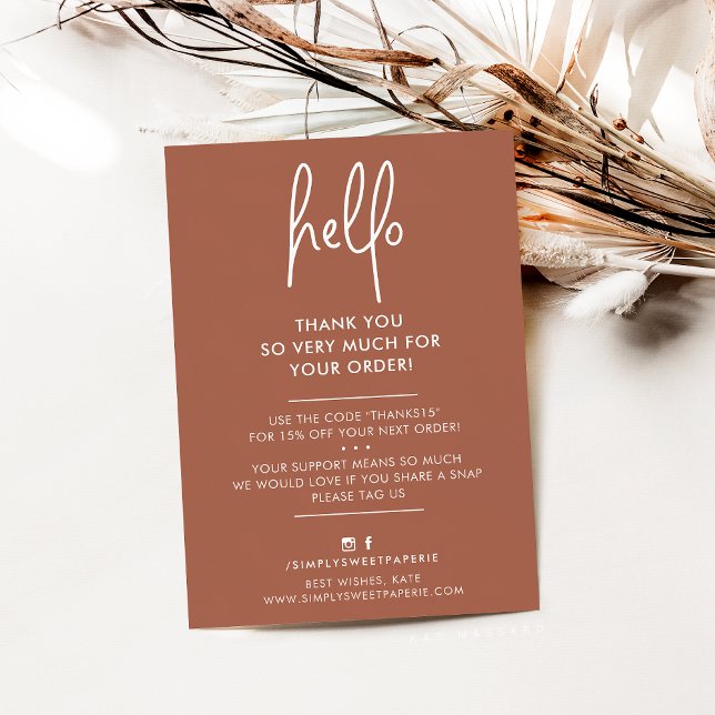 BUSINESS MERCI moderne hello argile blanche (Créateur téléchargé)