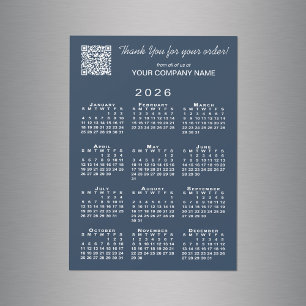 Business Merci QR Code 2026 Calendrier Marine
