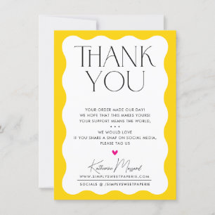 BUSINESS MERCI tendance élégant serif jaune