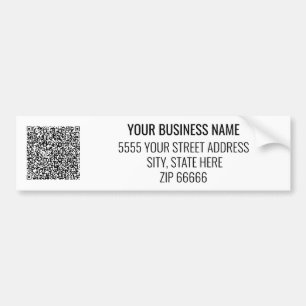 Business Name Address and QR Code Sticker
