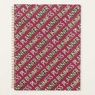 Business Planner Pink Red Gold Typographie Motif