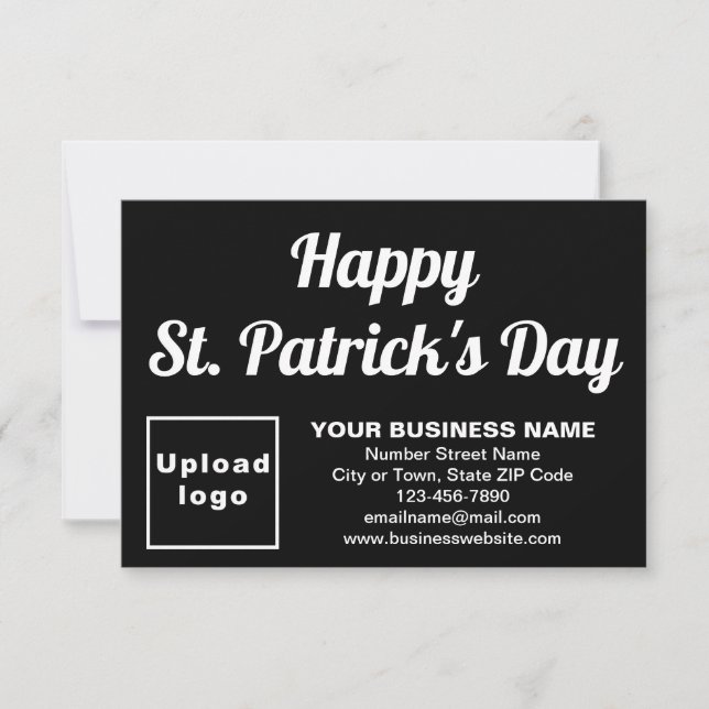 Business Saint Patrick Small Black Flat Card (Devant)