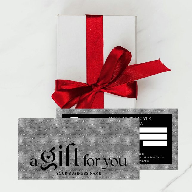Business Silver Black Holidays Certificat cadeau (Créateur téléchargé)