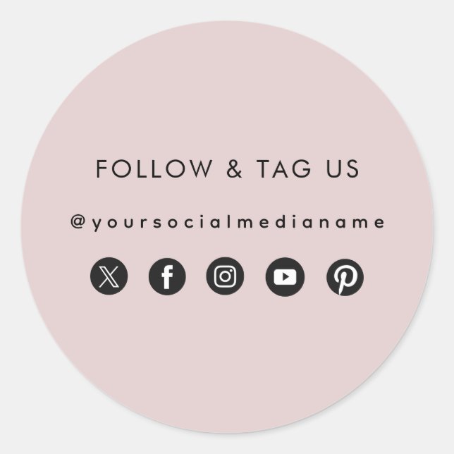 Business Social Media Nom personnalisé Étiquette d (Devant)