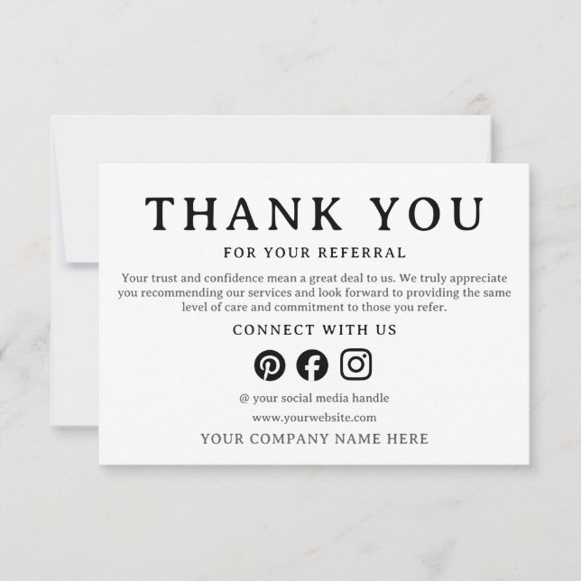  Business Thank You For Your Referral Card (Devant)