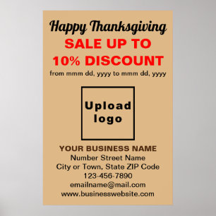 Business Thanksgiving Sale on Light Poster Brown