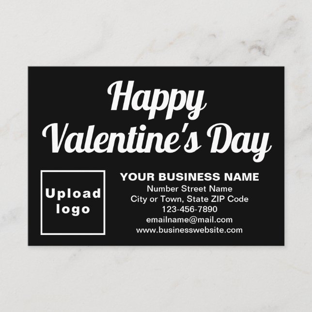 Business Valentine Small Black Flat Carte de voeux (Devant)