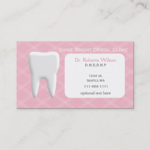 Businesscards dentaires roses avec la carte de