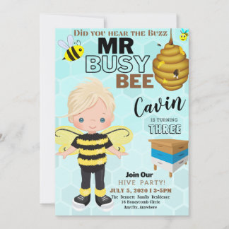Busy Bee 2 Carte d'invitation Anniversaire différe