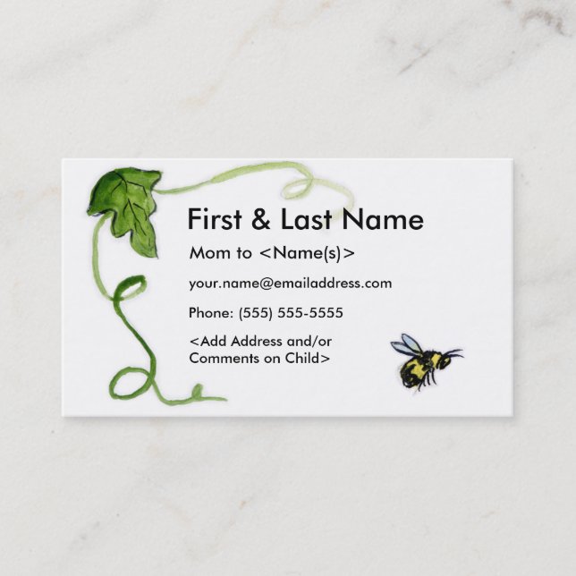 Busy Bee Mommy Photo personnalisée Appels Cartes d (Devant)