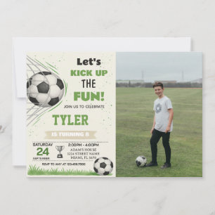 But de football Anniversaire Invitation avec photo