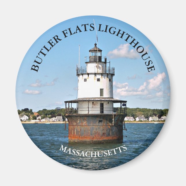Butler Flats Phare Massachusetts Magnet rond (Devant)