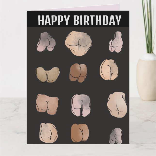 BUTT MAN FUNNY AMI BIRTHDAYHIM Carte de voeux (Devant)