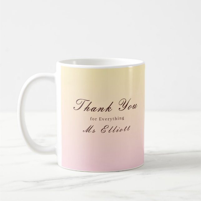 Butter Pink - Personalised Thank You Teacher Mug (Gauche)