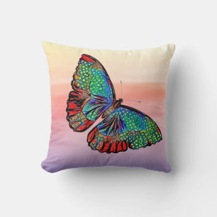 Butterfly Art et Sunset Ombre Coussin
