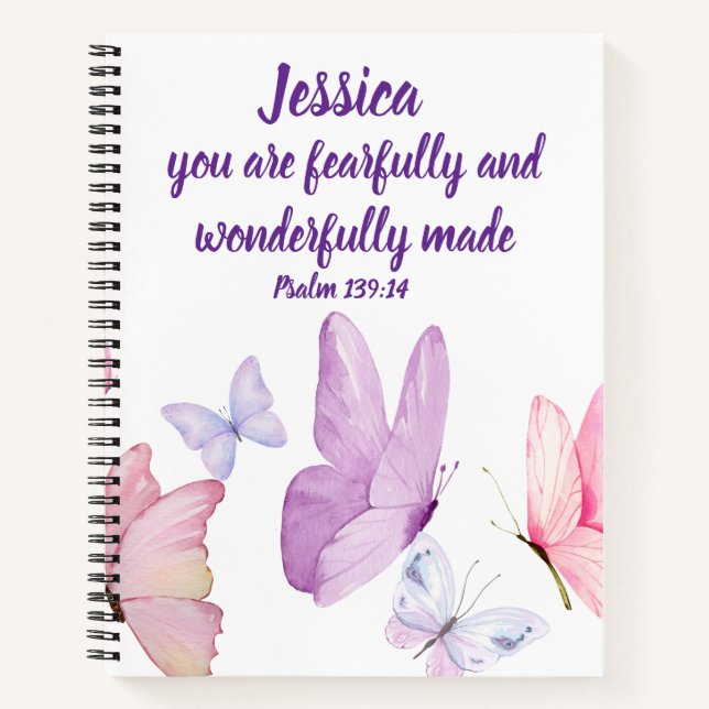 Butterfly Bible Verse Journal Notebook (Devant)