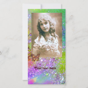 BUTTERFLY IN SPARKLES violet clair bleu vert