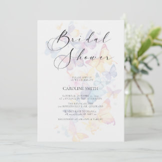 Butterfly Pastel Bridal Shower Invitation