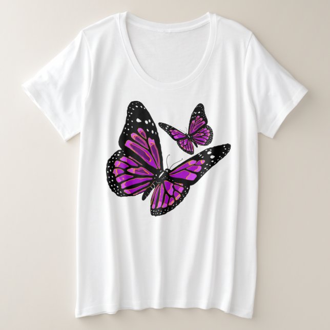 Butterfly violet pour femmes plus de taille (Design devant)