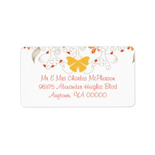 Butterfly Whimsy Étiquettes de adresse RSVP
