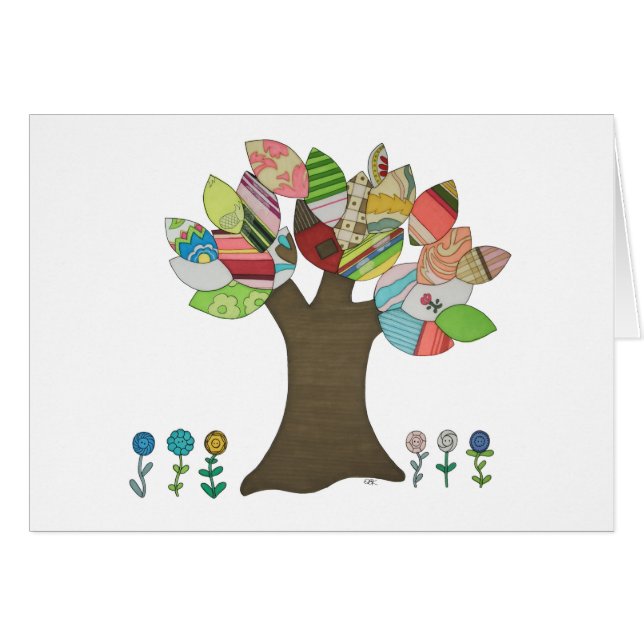 Button Tree Blank Notecard (Devant horizontal)