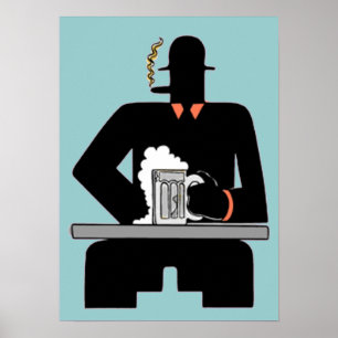 Buveur de bière d'art déco