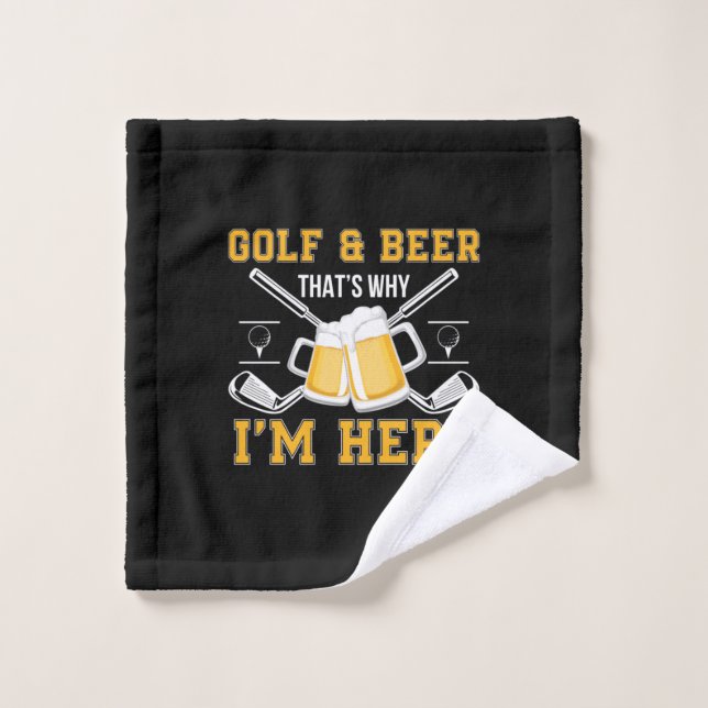 Buveur de bière Golf et bière Anniversaire (Gant de toilette)