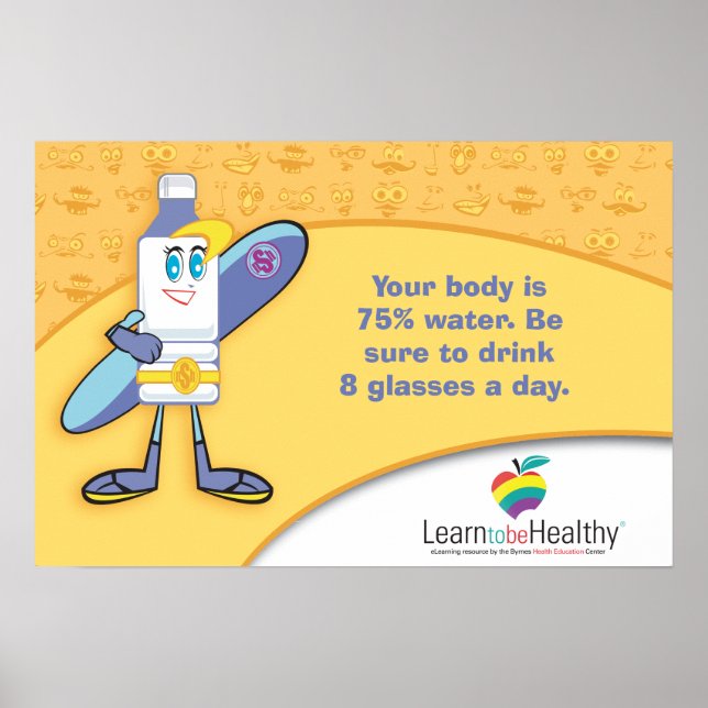 Buvez 8 verres d'eau par jour Poster (Devant)