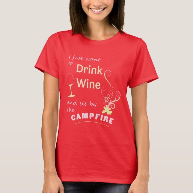 Buvez du vin et site par des t-shirts de camping a (Devant)