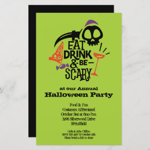 Buvez et soyez effrayant Budget Halloween Invitati