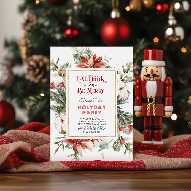 Buvez et soyez Joyeux Noël Fête Invitation (Créateur téléchargé)