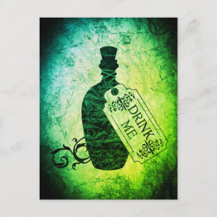 Buvez-moi bouteille Carte postale verte